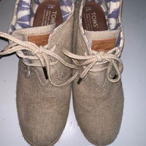 Tom's Canvas Desert Wedge Sz. 7